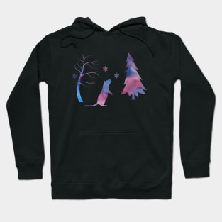 Rat Winter Scene With Snowflakes Art Hoodie